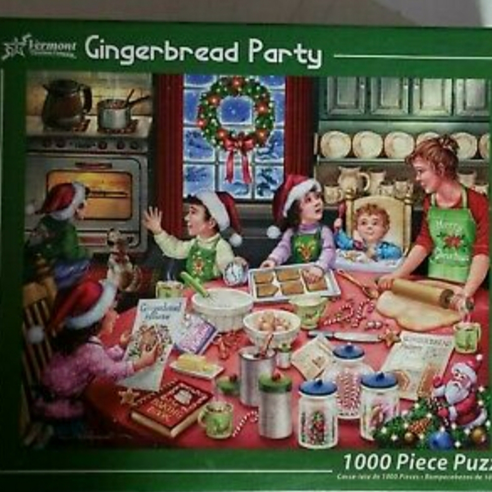 Vermont Gingerbread Christmas Party Puzzle 1000